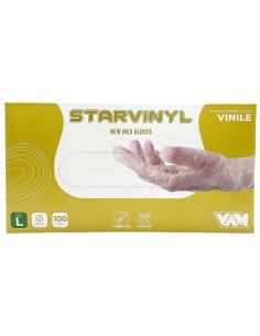 starvinyl 100 guanti in vinile non talcati - taglia grande l 9: tuttocasashop.live: pulizia e cura della casa