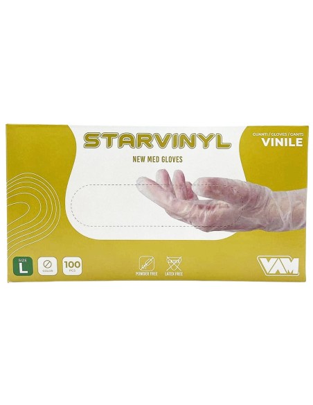 starvinyl 100 guanti in vinile non talcati - taglia grande l 9: tuttocasashop.live: pulizia e cura della casa