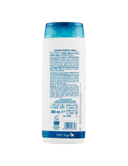 splend'or shampoo 300ml - cetriolo e argilla - purificante - capelli grassi: tuttocasashop.live: igiene e cura della persona