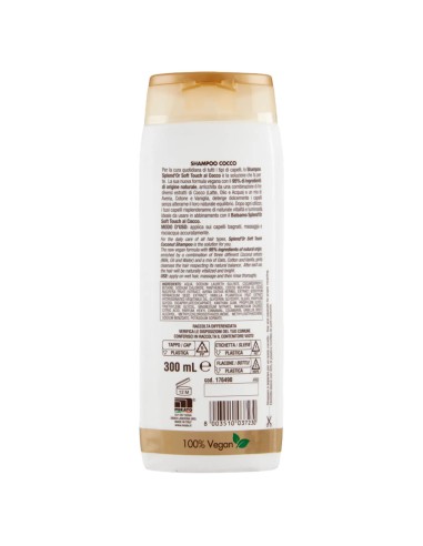 splend'or shampoo 300ml - vitalita' naturale - cocco - soft touch: tuttocasashop.live: igiene e cura della persona