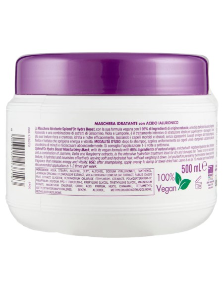 splend'or maschera per capelli 500ml idratante acido ialuronico hydra boost: tuttocasashop.live: igiene e cura della persona