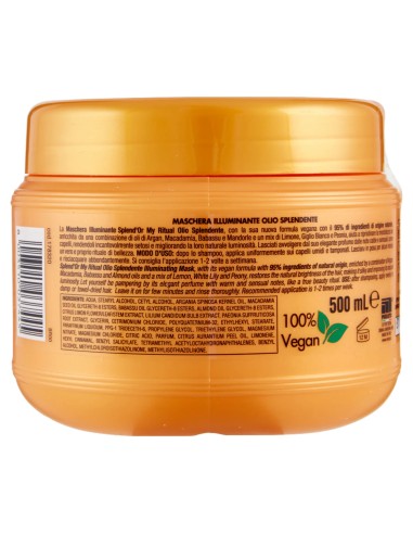 splend'or maschera per capelli 500ml - illuminante olio splendente my ritual: tuttocasashop.live: igiene e cura della persona