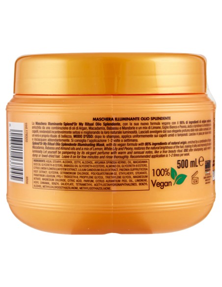 splend'or maschera per capelli 500ml - illuminante olio splendente my ritual: tuttocasashop.live: igiene e cura della persona