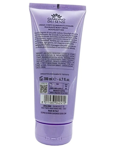 giardino dei sensi crema corpo illuminante shimmer - 200ml - moonlight kiss: tuttocasashop.live: igiene e cura della persona