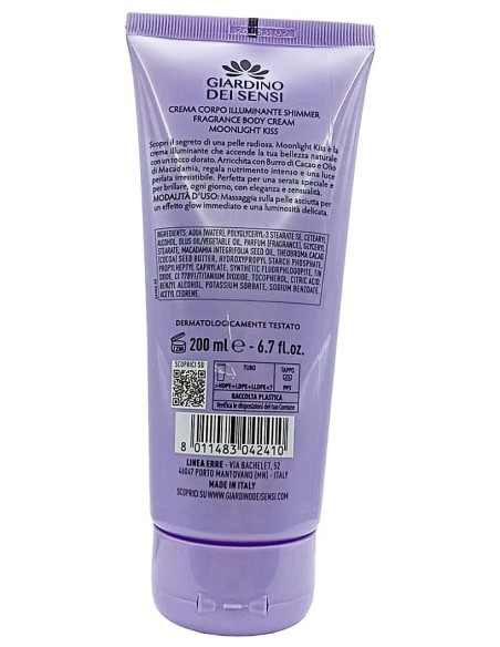giardino dei sensi crema corpo illuminante shimmer - 200ml - moonlight kiss: tuttocasashop.live: igiene e cura della persona