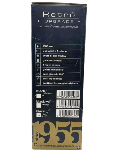 retro' upgrade phon asciugacapelli professionale 2100w - 2 becchi diffusori: tuttocasashop.live: altro - bazar
