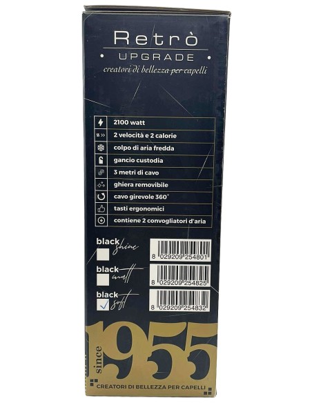 retro' upgrade phon asciugacapelli professionale 2100w - 2 becchi diffusori: tuttocasashop.live: altro - bazar