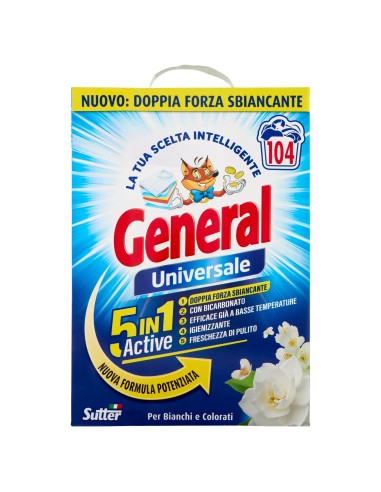 general detersivo lavatrice in polvere 104 misurini 4.68kg - 5in1 universale: tuttocasashop.live: prodotti per bucato e tessuti