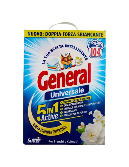 general detersivo lavatrice in polvere 104 misurini 4.68kg - 5in1 universale: tuttocasashop.live: prodotti per bucato e tessuti