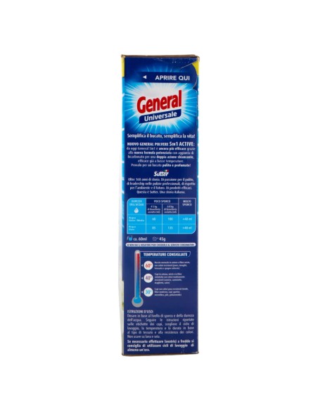 general detersivo lavatrice in polvere 104 misurini 4.68kg - 5in1 universale: tuttocasashop.live: prodotti per bucato e tessuti