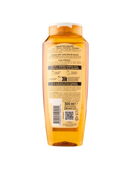 elvive l'oreal shampoo 300ml - olio straordinario di cocco - fini secchi: tuttocasashop.live: igiene e cura della persona