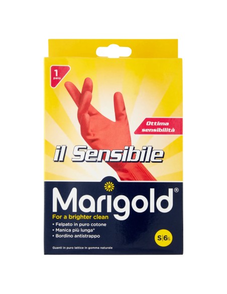 marigold il sensibile guanti felpati in gomma - taglia s piccola 6.5: tuttocasashop.live: pulizia e cura della casa