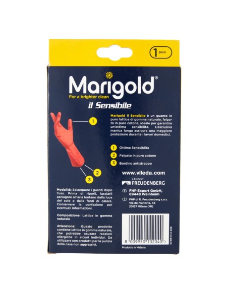 marigold il sensibile guanti felpati in gomma - taglia s piccola 6.5: tuttocasashop.live: pulizia e cura della casa