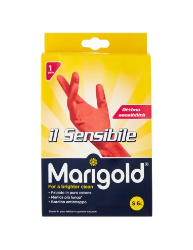 marigold il sensibile guanti felpati in gomma - taglia s piccola 6.5: tuttocasashop.live: pulizia e cura della casa