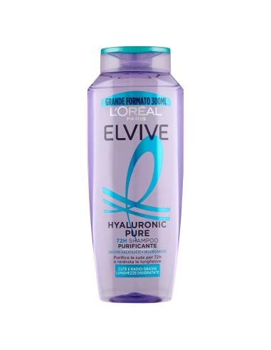elvive l'oreal shampoo 300ml - hyaloronic pure - 72h purificante - grassi: tuttocasashop.live: igiene e cura della persona