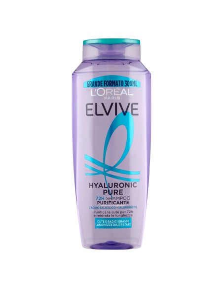 elvive l'oreal shampoo 300ml - hyaloronic pure - 72h purificante - grassi: tuttocasashop.live: igiene e cura della persona