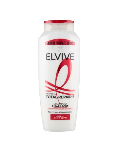 elvive l'oreal shampoo 300ml - total repair 5 riparatore capelli danneggiati: tuttocasashop.live: igiene e cura della persona