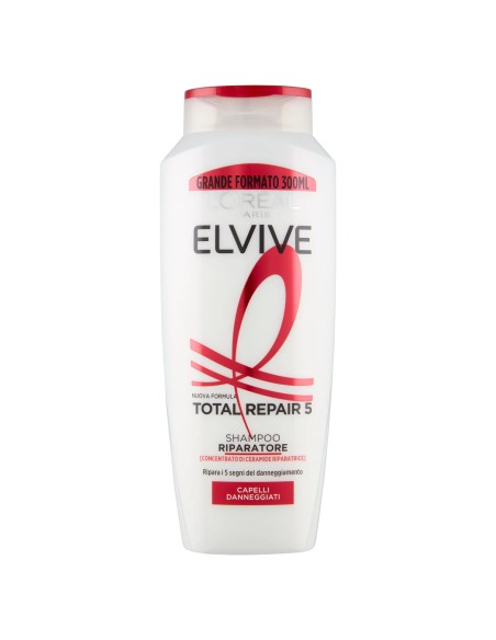 elvive l'oreal shampoo 300ml - total repair 5 riparatore capelli danneggiati: tuttocasashop.live: igiene e cura della persona