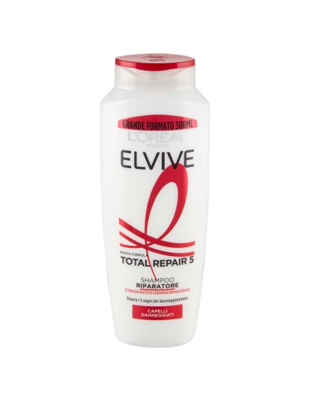 elvive l'oreal shampoo 300ml - total repair 5 riparatore capelli danneggiati: tuttocasashop.live: igiene e cura della persona