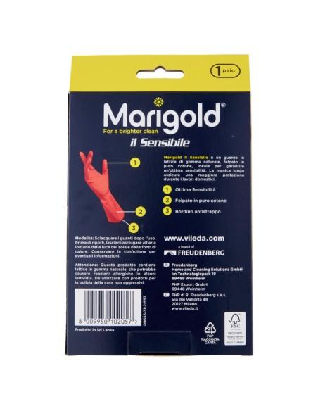 marigold il sensibile guanti felpati in gomma - taglia m media 7.5: tuttocasashop.live: pulizia e cura della casa