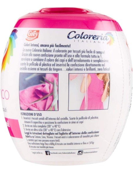 coloreria italiana colorante per tessuti - rosa romantico: tuttocasashop.live: prodotti per bucato e tessuti