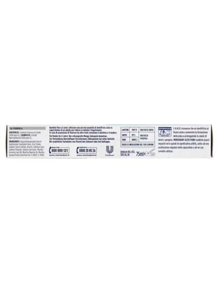 mentadent dentifricio - 75ml - alito puro - freschezza a lungo: tuttocasashop.live: igiene e cura della persona