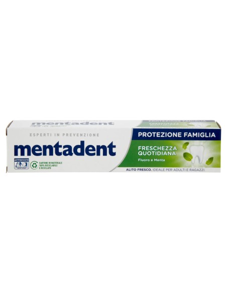mentadent dentifricio 75ml - protezione famiglia - freschezza quotidiana: tuttocasashop.live: igiene e cura della persona