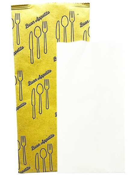 1000 buste portaposate in carta con tovaglioli - cartapaglia buon appetito: tuttocasashop.live: carta & monouso