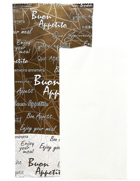 1000 buste portaposate in carta con tovaglioli - buon appetito - marrone: tuttocasashop.live: carta & monouso