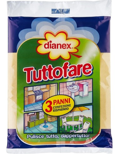 dianex tuttofare panno multiuso - confezione da 3 pezzi: tuttocasashop.live: pulizia e cura della casa