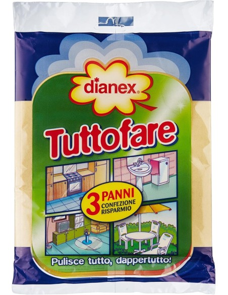 dianex tuttofare panno multiuso - confezione da 3 pezzi: tuttocasashop.live: pulizia e cura della casa