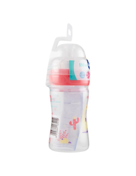 neobaby biberon in plastica collo largo - 150ml - 0m+ - dino rosa: tuttocasashop.live: igiene e cura della persona