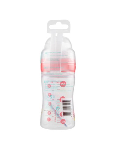 neobaby biberon in plastica collo largo - 150ml - 0m+ - dino rosa: tuttocasashop.live: igiene e cura della persona