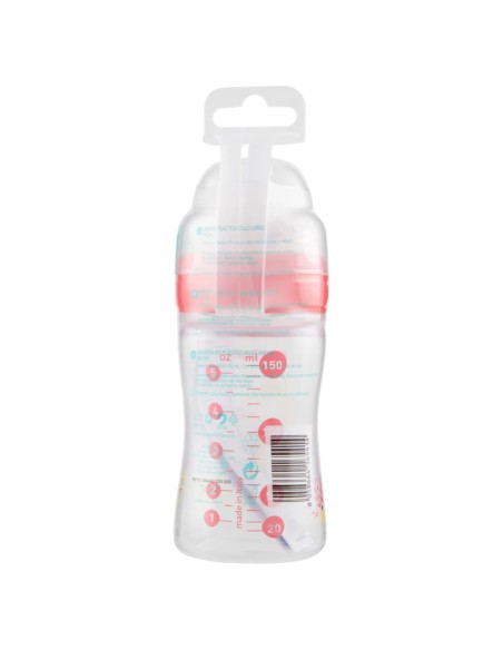 neobaby biberon in plastica collo largo - 150ml - 0m+ - dino rosa: tuttocasashop.live: igiene e cura della persona