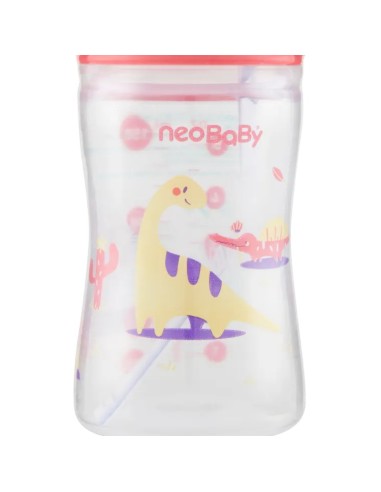 neobaby biberon in plastica collo largo - 150ml - 0m+ - dino rosa: tuttocasashop.live: igiene e cura della persona