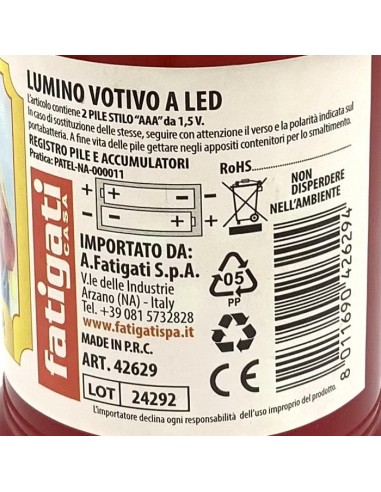 fatigati lumino votivo a led - con pile incluse: tuttocasashop.live: pulizia e cura della casa